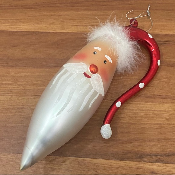 Vintage 11” Large Handblown Fur Hat Santa Christmas Holiday Ornament - Picture 6 of 16